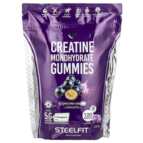 <img alt="SteelFit, Creatine Monohydrate Gummies, Concord Grape, 120 Gummies" title="SteelFit, Creatine Monohydrate Gummies, Concord Grape, 120 Gummies,732907051235"