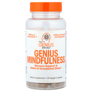 <img alt="The Genius Brand, Genius Mindfullness, 30 Veggie Capsules" title="The Genius Brand, Genius Mindfullness, 30 Veggie Capsules,850098008323"