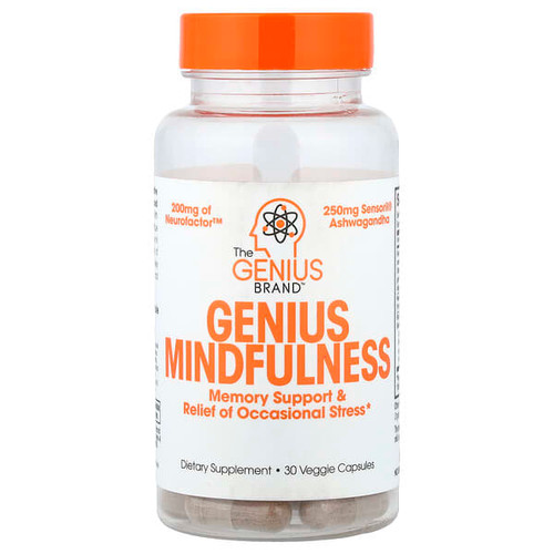 <img alt="The Genius Brand, Genius Mindfullness, 30 Veggie Capsules" title="The Genius Brand, Genius Mindfullness, 30 Veggie Capsules,850098008323"