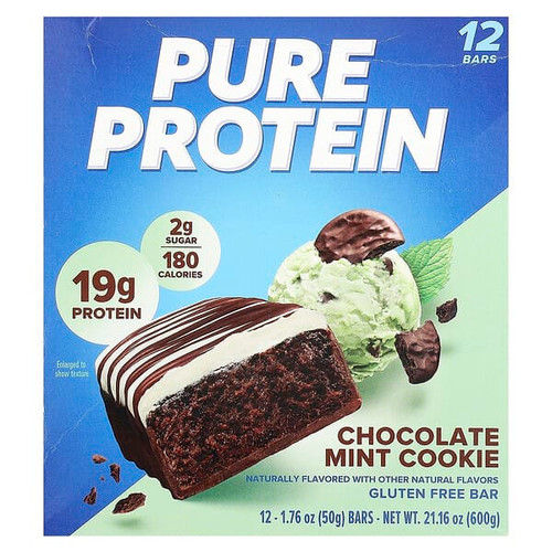 <img alt="Pure Protein, Gluten Free Bar, Chocolate Mint Cookie , 12 Bars, 1.76 oz (50 g) Each" title="Pure Protein, Gluten Free Bar, Chocolate Mint Cookie , 12 Bars, 1.76 oz (50 g) Each,749826004525"