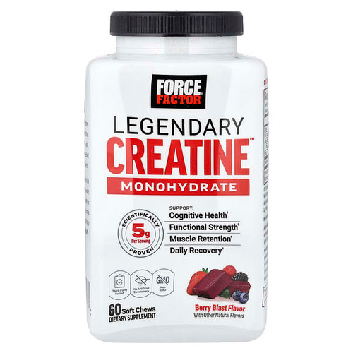 <img alt="Force Factor, Legendary Creatine Monohydrate, Berry Blast, 60 Soft Chews (2.5 g per Chew)" title="Force Factor, Legendary Creatine Monohydrate, Berry Blast, 60 Soft Chews (2.5 g per Chew),810126662064"