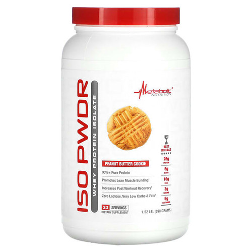 <img alt="Metabolic Nutrition, ISOpwdr, Whey Protein Isolate, Peanut Butter Cookie, 1.52 lbs (690 g)" title="Metabolic Nutrition, ISOpwdr, Whey Protein Isolate, Peanut Butter Cookie, 1.52 lbs (690 g),764779131548"