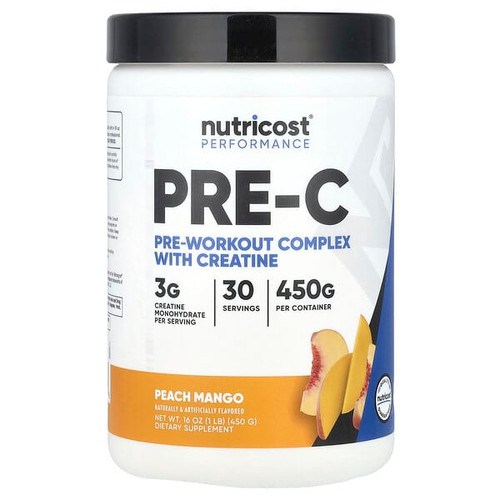 <img alt="Nutricost, Performance, Pre-C, Pre-Workout Complex With Creatine, Peach Mango, 1 lb (450 g)" title="Nutricost, Performance, Pre-C, Pre-Workout Complex With Creatine, Peach Mango, 1 lb (450 g),810139570486"