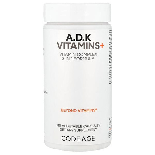 <img alt="Codeage, A, D, K Vitamins+, 180 Vegetable Capsules" title="Codeage, A, D, K Vitamins+, 180 Vegetable Capsules,853919008236"