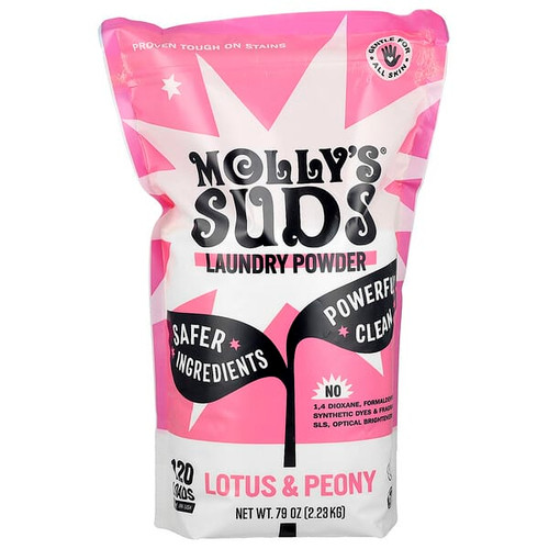<img alt="Mollys Suds, Laundry Powder, Lotus & Peony, 79 oz (2.23 kg)" title="Mollys Suds, Laundry Powder, Lotus & Peony, 79 oz (2.23 kg),850024701373"