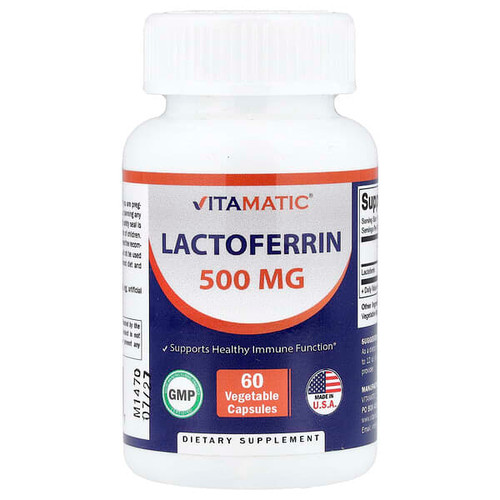 <img alt="Vitamatic, Lactoferrin, 500 mg, 60 Vegetable Capsules" title="Vitamatic, Lactoferrin, 500 mg, 60 Vegetable Capsules,810078471387"