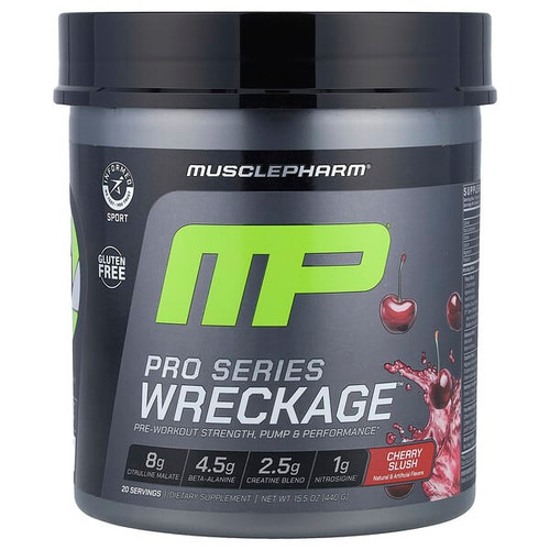 <img alt="MusclePharm, Pro Series Wreckage, Pre-Workout, Cherry Slush, 15.5 oz (440 g)" title="MusclePharm, Pro Series Wreckage, Pre-Workout, Cherry Slush, 15.5 oz (440 g),810002502866"