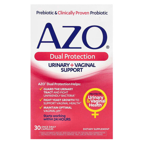 <img alt="AZO, Dual Protection, Urinary + Vaginal Support, 30 Once Daily Capsules" title="AZO, Dual Protection, Urinary + Vaginal Support, 30 Once Daily Capsules,787651760285"