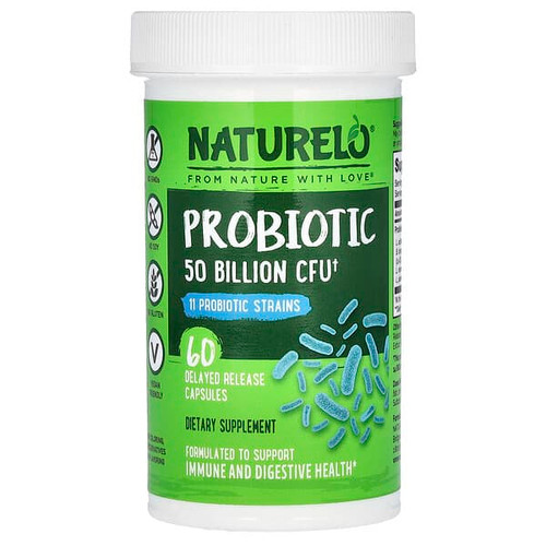<img alt="NATURELO, Probiotic, 50 Billion CFU, 60 Delayed Release Capsules" title="NATURELO, Probiotic, 50 Billion CFU, 60 Delayed Release Capsules,628110628329"