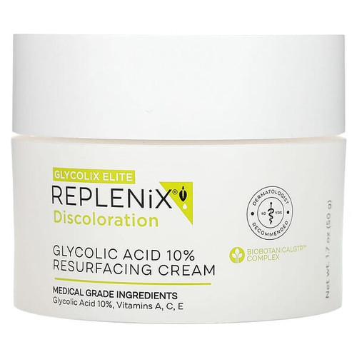 <img alt="Replenix, Discoloration, Glycolic Acid 10% Resurfacing Cream, Fragrance Free, 1.7 oz (50 g)" title="Replenix, Discoloration, Glycolic Acid 10% Resurfacing Cream, Fragrance Free, 1.7 oz (50 g),358211904168"
