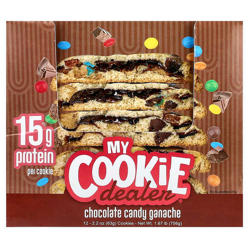 <img alt="My Cookie Dealer Protein, Protein Cookie, Chocolate Candy Ganache, 12 Cookies, 2.2 oz (63 g) Each" title="My Cookie Dealer Protein, Protein Cookie, Chocolate Candy Ganache, 12 Cookies, 2.2 oz (63 g) Each,850069104313"