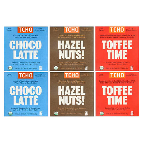 <img alt="TCHO, Oat Milk Chocolate Gift Box, 18 Bars, 2.5 oz (70 g) Each" title="TCHO, Oat Milk Chocolate Gift Box, 18 Bars, 2.5 oz (70 g) Each,812603019941"