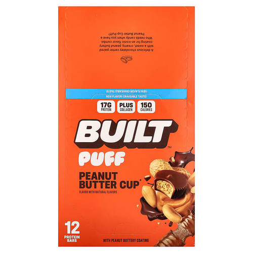 <img alt="Built, Puff, Protein Bars, Peanut Butter Cup, 12 Bars, 1.41 oz (40 g) Each" title="Built, Puff, Protein Bars, Peanut Butter Cup, 12 Bars, 1.41 oz (40 g) Each,840229306435"