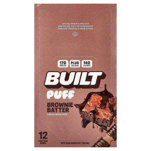 <img alt="Built, Puff, Protein Bars, Brownie Batter, 12 Bars, 1.41 oz (40 g) Each" title="Built, Puff, Protein Bars, Brownie Batter, 12 Bars, 1.41 oz (40 g) Each,840229303632"