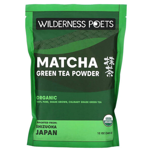 <img alt="Wilderness Poets, Organic Matcha Green Tea Powder, 12 oz (340 g)" title="Wilderness Poets, Organic Matcha Green Tea Powder, 12 oz (340 g),850028415139"