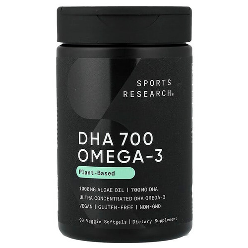<img alt="Sports Research, DHA 700 Omega-3, Plant-Based, 90 Veggie Softgels" title="Sports Research, DHA 700 Omega-3, Plant-Based, 90 Veggie Softgels,023249093664"