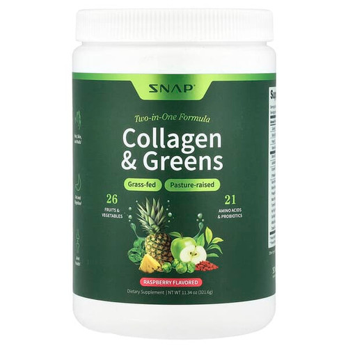 <img alt="Snap Supplements, Collagen & Greens, Raspberry, 11.34 oz (321.6 g)" title="Snap Supplements, Collagen & Greens, Raspberry, 11.34 oz (321.6 g),850039253119"