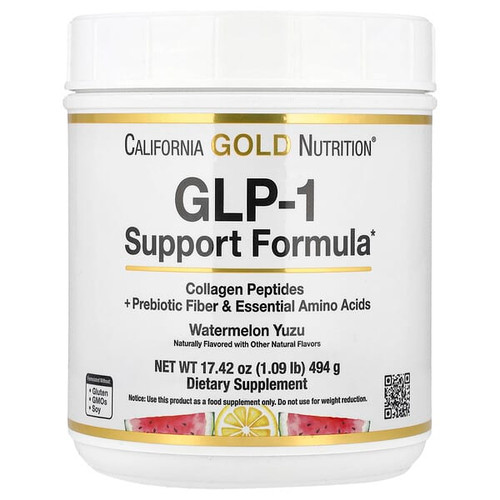 <img alt="California Gold Nutrition, GLP-1 Support Formula with Collagen Peptides, Prebiotic Fiber & Essential Amino Acids, Watermelon Yuzu, 1.09 lb (494 g)" title="California Gold Nutrition, GLP-1 Support Formula with Collagen Peptides, Prebiotic Fiber & Essential Amino Acids, Watermelon Yuzu, 1.09 lb (494 g),898220025275"