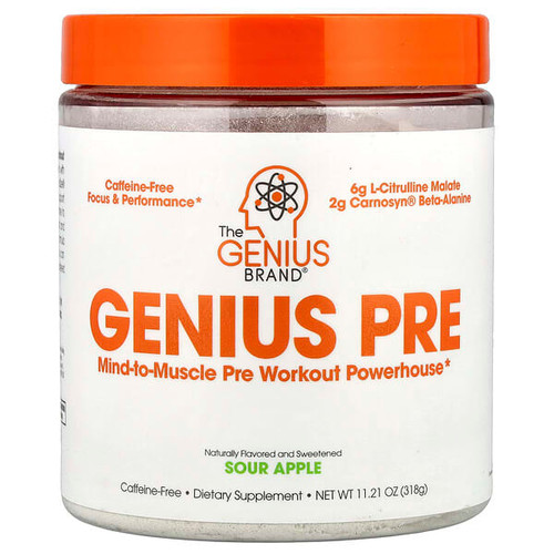 <img alt="The Genius Brand, Genius Pre, Sour Apple, 11.21 oz (318 g)" title="The Genius Brand, Genius Pre, Sour Apple, 11.21 oz (318 g),850098008163"