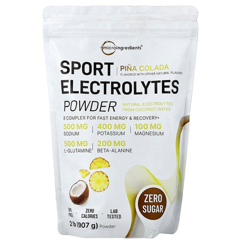 <img alt="Micro Ingredients, Sport Electrolytes Powder, Pina Colada, 2 lbs (907 g)" title="Micro Ingredients, Sport Electrolytes Powder, Pina Colada, 2 lbs (907 g),850074438809"