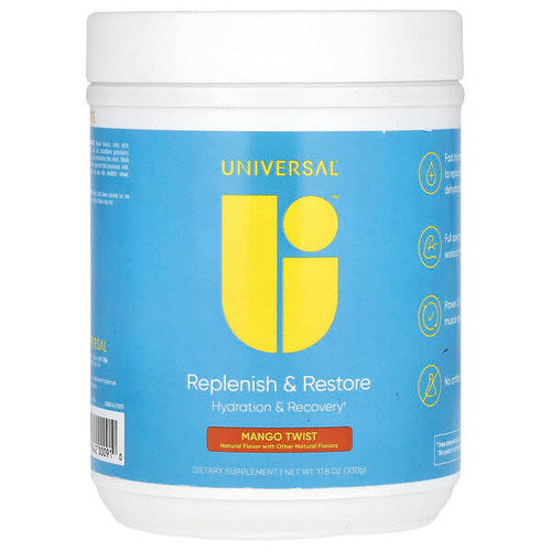 <img alt="Universal U, Replenish & Restore, Mango Twist, 11.6 oz (330 g)" title="Universal U, Replenish & Restore, Mango Twist, 11.6 oz (330 g),039442000910"