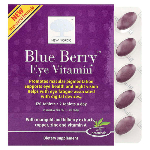 <img alt="New Nordic, Blue Berry, Eye Vitamin, 120 Tablets" title="New Nordic, Blue Berry, Eye Vitamin, 120 Tablets,741805717556"
