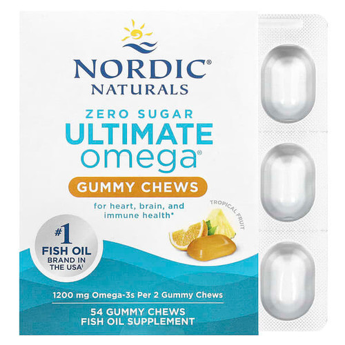 <img alt="Nordic Naturals, Ultimate Omega Gummy Chews, Tropical Fruit, 1,200 mg, 54 Gummy Chews (600 mg per Gummy)" title="Nordic Naturals, Ultimate Omega Gummy Chews, Tropical Fruit, 1,200 mg, 54 Gummy Chews (600 mg per Gummy),768990018039"