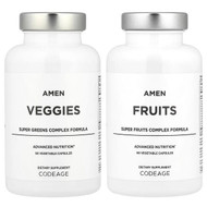 <img alt="Codeage, Amen, Fruits & Veggies, 2 Bottles, 90 Vegetable Capsules Each" title="Codeage, Amen, Fruits & Veggies, 2 Bottles, 90 Vegetable Capsules Each,850043333395"