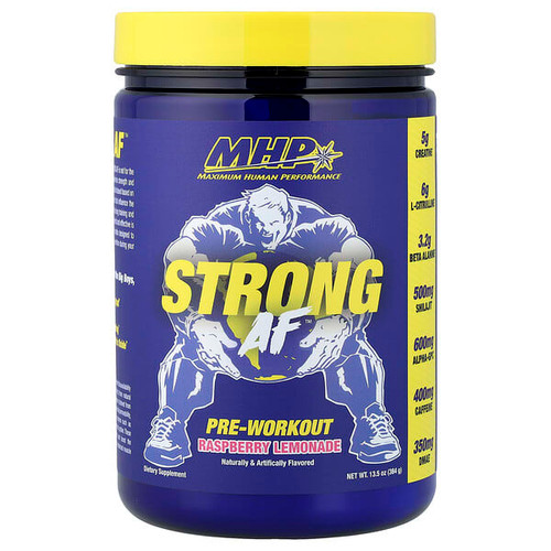 <img alt="MHP, Strong AF Pre-Workout, Raspberry Lemonade, 13.5 oz (384 g)" title="MHP, Strong AF Pre-Workout, Raspberry Lemonade, 13.5 oz (384 g),666222010472"