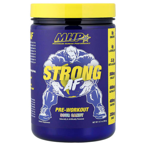 <img alt="MHP, Strong AF Pre-Workout, Sour Candy, 13.7 oz (390 g)" title="MHP, Strong AF Pre-Workout, Sour Candy, 13.7 oz (390 g),666222010489"
