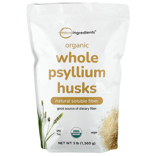 <img alt="Micro Ingredients, Organic Whole Psyllium Husks, 3 lb (1,360 g)" title="Micro Ingredients, Organic Whole Psyllium Husks, 3 lb (1,360 g),850069023577"