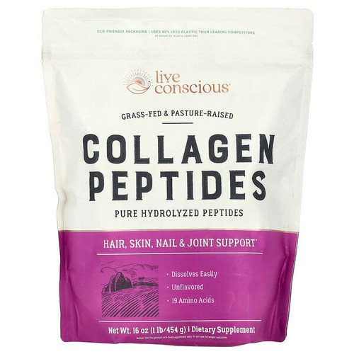 <img alt="Live Conscious, Collagen Peptides, Unflavored, 16 oz (454 g)" title="Live Conscious, Collagen Peptides, Unflavored, 16 oz (454 g),850008273995"