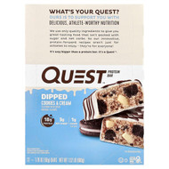 <img alt="Quest Nutrition, Protein Bar, Dipped Cookies & Cream, 12 Bars, 1.76 oz (50 g) Each" title="Quest Nutrition, Protein Bar, Dipped Cookies & Cream, 12 Bars, 1.76 oz (50 g) Each,888849013401"