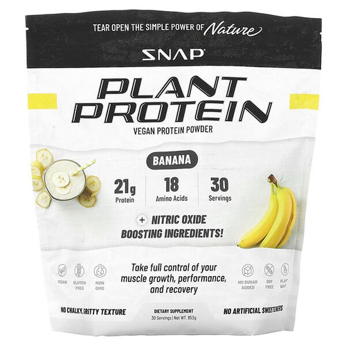 <img alt="Snap Supplements, Plant Protein, Vegan Protein Powder, Banana, 853 g" title="Snap Supplements, Plant Protein, Vegan Protein Powder, Banana, 853 g,850039253430"