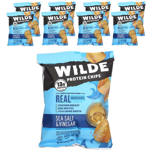 <img alt="Wilde Brands, Protein Chips, Sea Salt & Vinegar, 8 Bags, 1.34 oz (38 g) Each" title="Wilde Brands, Protein Chips, Sea Salt & Vinegar, 8 Bags, 1.34 oz (38 g) Each,856802008764"