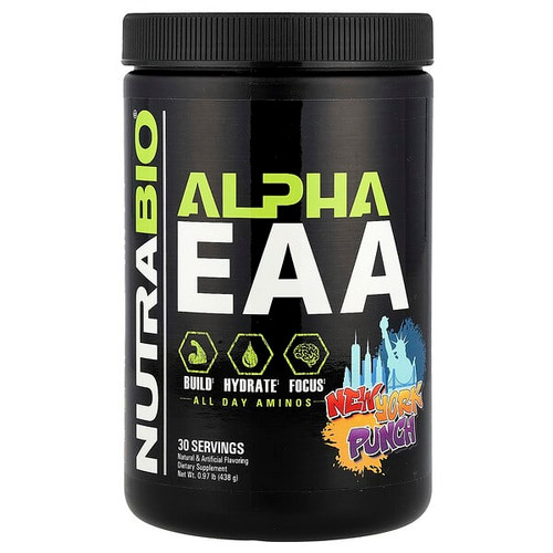 <img alt="NutraBio, Alpha EAA, New York Punch, 0.97 lb (438 g)" title="NutraBio, Alpha EAA, New York Punch, 0.97 lb (438 g),649908212001"
