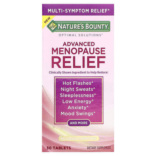 <img alt="Natures Bounty, Optimal Solutions, Advanced Menopause Relief, 30 Tablets" title="Natures Bounty, Optimal Solutions, Advanced Menopause Relief, 30 Tablets,074312016400"