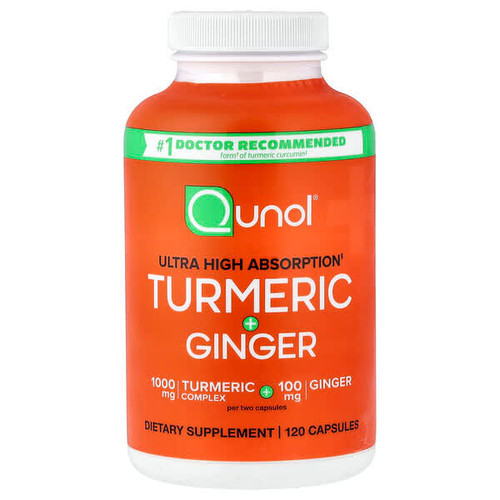 <img alt="Qunol, Turmeric + Ginger, Ultra High Absorption, 120 Capsules" title="Qunol, Turmeric + Ginger, Ultra High Absorption, 120 Capsules,850052593360"