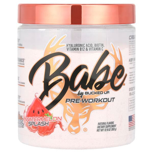 <img alt="Bucked Up, Babe, Pre-Workout, Watermelon Splash, 12.8 oz (363 g)" title="Bucked Up, Babe, Pre-Workout, Watermelon Splash, 12.8 oz (363 g),810131950613"