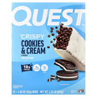 <img alt="Quest Nutrition, Protein Bar, Crispy Cookies & Cream, 12 Bars, 1.83 oz (52 g) Each" title="Quest Nutrition, Protein Bar, Crispy Cookies & Cream, 12 Bars, 1.83 oz (52 g) Each,888849011599"