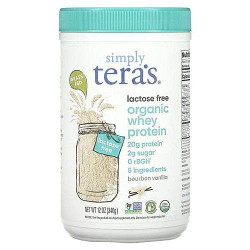 <img alt="Simply Teras, Organic Whey Protein, Lactose Free, Bourbon Vanilla, 12 oz (340 g)" title="Simply Teras, Organic Whey Protein, Lactose Free, Bourbon Vanilla, 12 oz (340 g),851316006541"