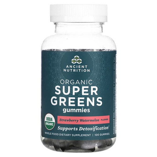 <img alt="Ancient Nutrition, Organic Super Greens Gummies, Strawberry Watermelon, 100 Gummies" title="Ancient Nutrition, Organic Super Greens Gummies, Strawberry Watermelon, 100 Gummies,816401026378"