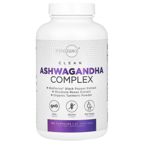 <img alt="TypeZero, Clean, Ashwagandha Complex, 180 Capsules" title="TypeZero, Clean, Ashwagandha Complex, 180 Capsules,850047321176"