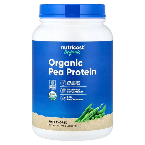 <img alt="Nutricost, Organic Pea Protein, Unflavored, 2 lb (907 g)" title="Nutricost, Organic Pea Protein, Unflavored, 2 lb (907 g),810014670515"