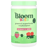 <img alt="Bloom, Kids, Greens & Superfoods + Multivitamin, Strawberry Apple, 4.76 oz (135 g)" title="Bloom, Kids, Greens & Superfoods + Multivitamin, Strawberry Apple, 4.76 oz (135 g),810137460826"