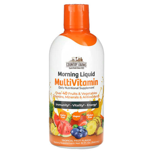 <img alt="Country Farms, Morning Liquid Multivitamin, Tropical Fruit, 32 fl oz (946 ml)" title="Country Farms, Morning Liquid Multivitamin, Tropical Fruit, 32 fl oz (946 ml),035046134266"