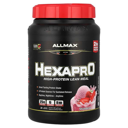 <img alt="ALLMAX, Hexapro, High-Protein Lean Meal, Strawberry, 2 lbs (907 g)" title="ALLMAX, Hexapro, High-Protein Lean Meal, Strawberry, 2 lbs (907 g),665553228495"
