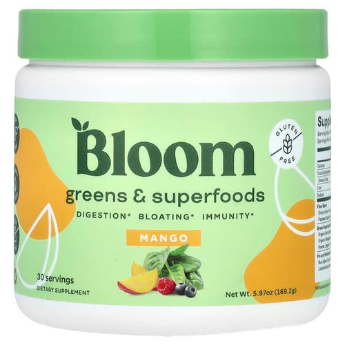 <img alt="Bloom, Greens & Superfoods, Mango, 5.97 oz (169.2 g)" title="Bloom, Greens & Superfoods, Mango, 5.97 oz (169.2 g),749666826349"