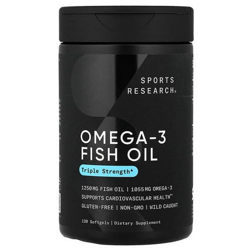 <img alt="Sports Research, Omega-3 Fish Oil, Triple Strength, 120 Softgels" title="Sports Research, Omega-3 Fish Oil, Triple Strength, 120 Softgels,023249091141"