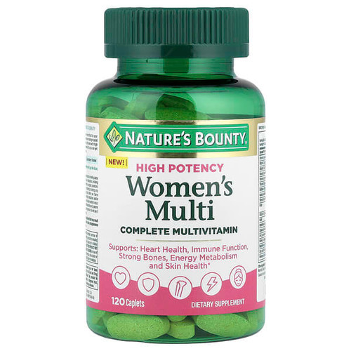 <img alt="Natures Bounty, Womens Multi, Complete Multivitamin, High Potency, 120 Caplets" title="Natures Bounty, Womens Multi, Complete Multivitamin, High Potency, 120 Caplets,074312016806"